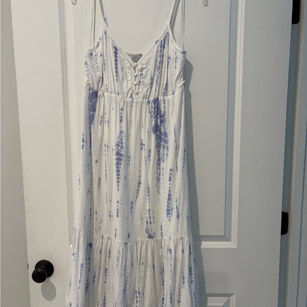 Rails White and Blue Patterned Midi Dress